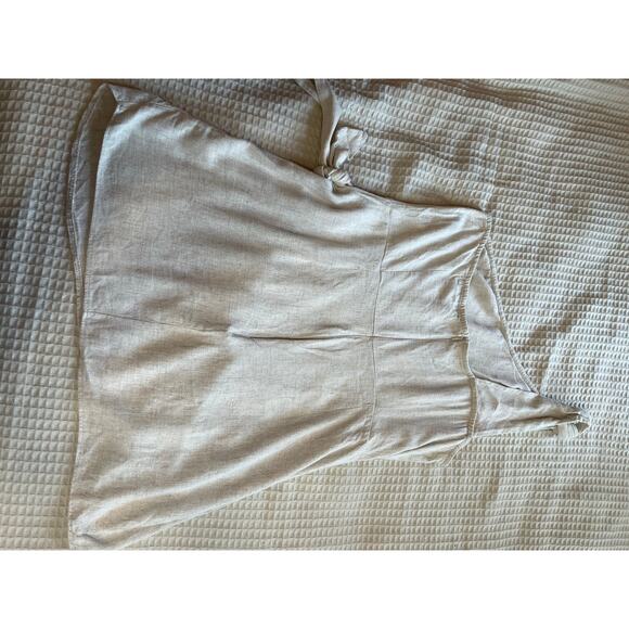 PrettyLittleThing Linen Blend One Shoulder Faux Wrap Ivory Mini Dress Size 12 - Picture 10 of 12